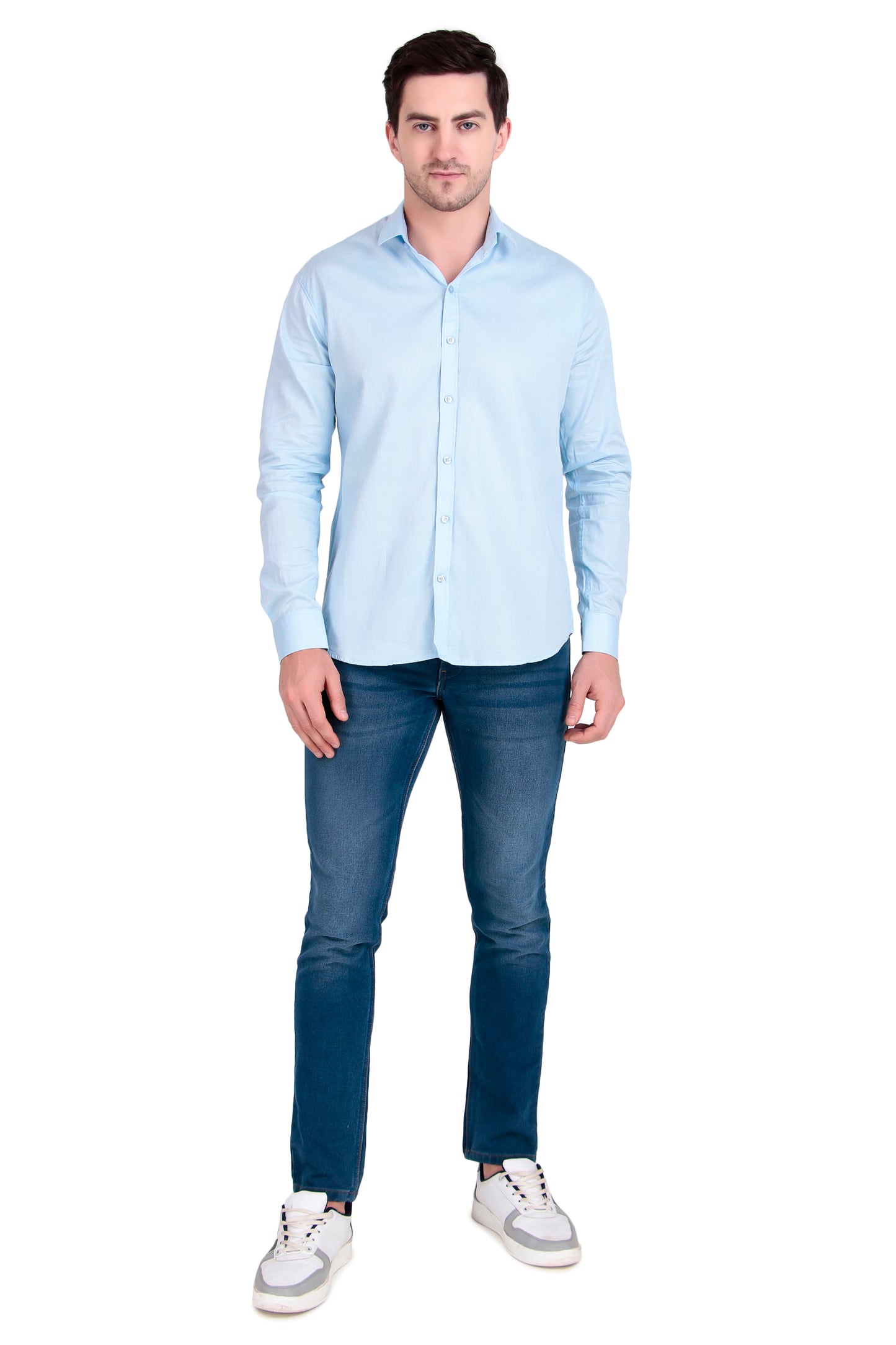 Men's Sky Blue Cotton Twill Shirt