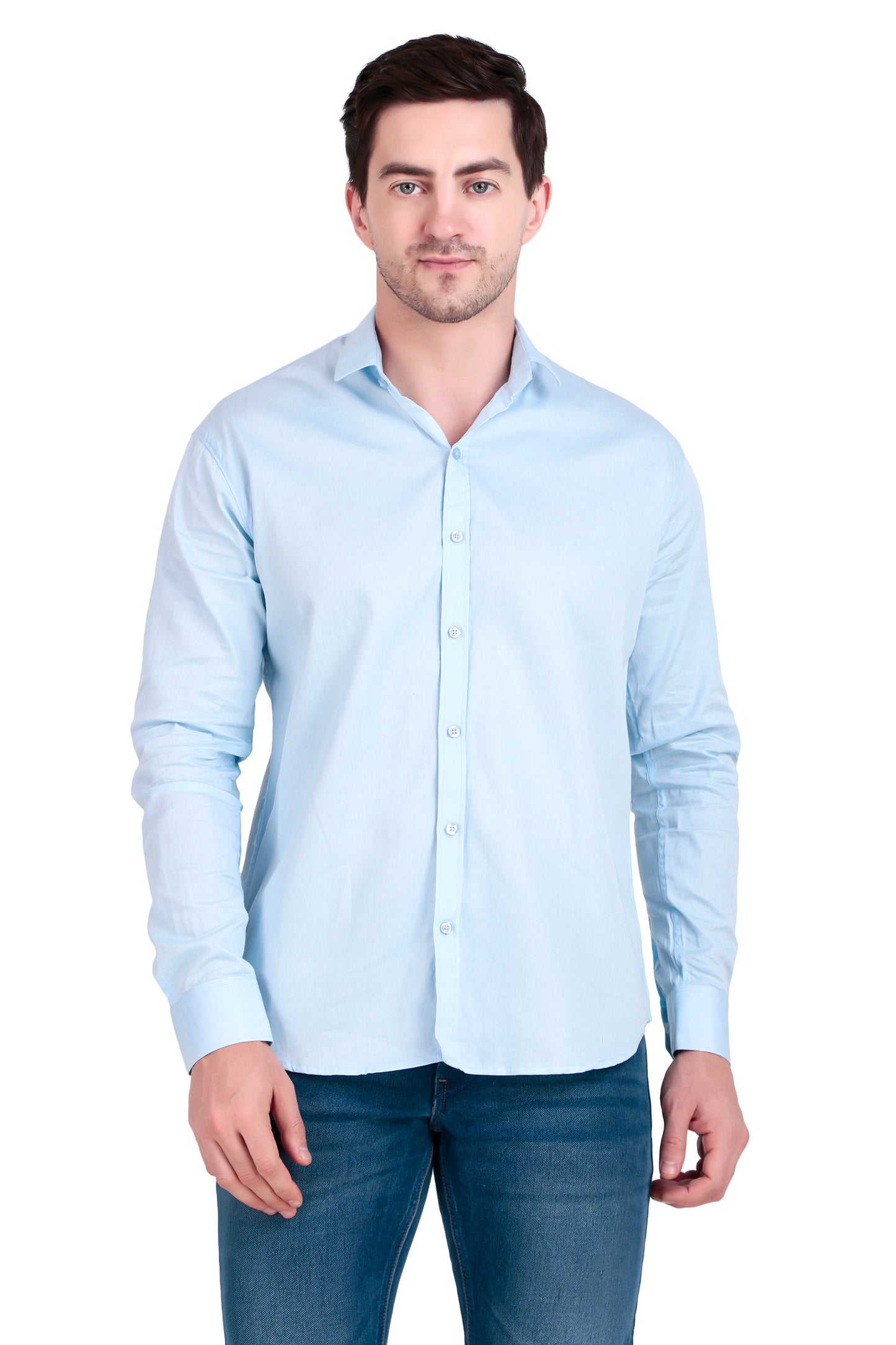 Men's Sky Blue Cotton Twill Shirt