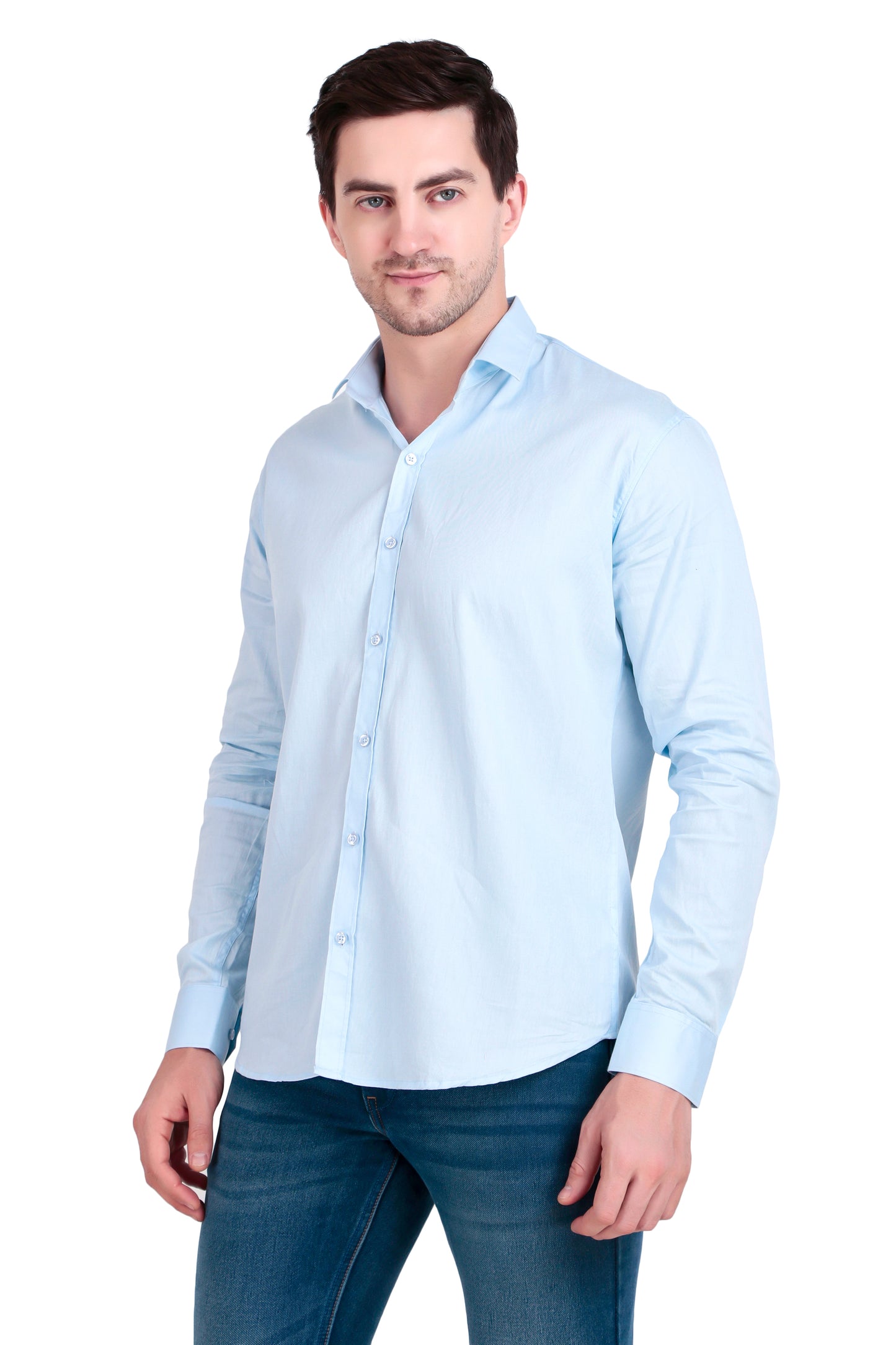Men's Sky Blue Cotton Twill Shirt