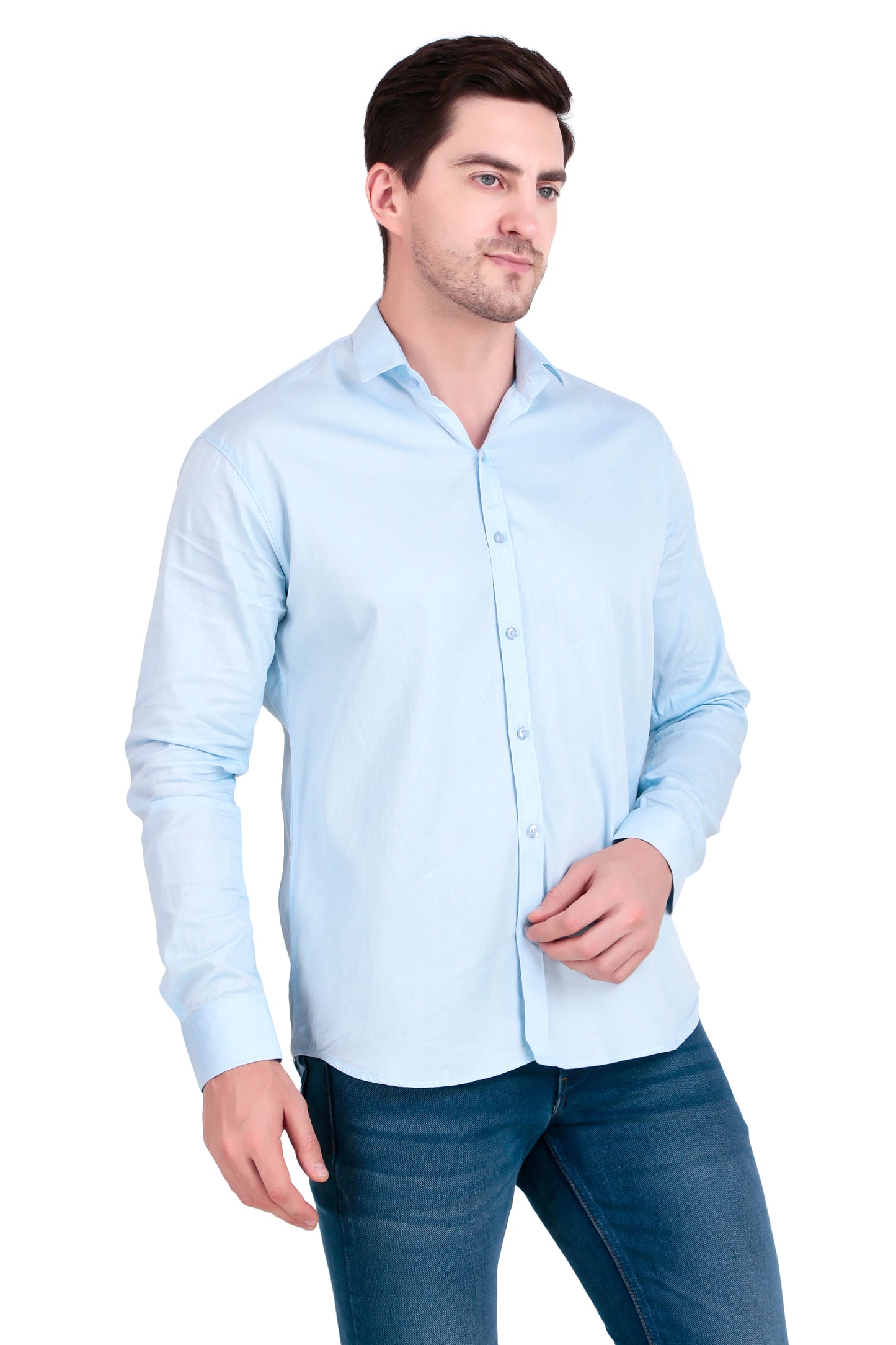 Men's Sky Blue Cotton Twill Shirt