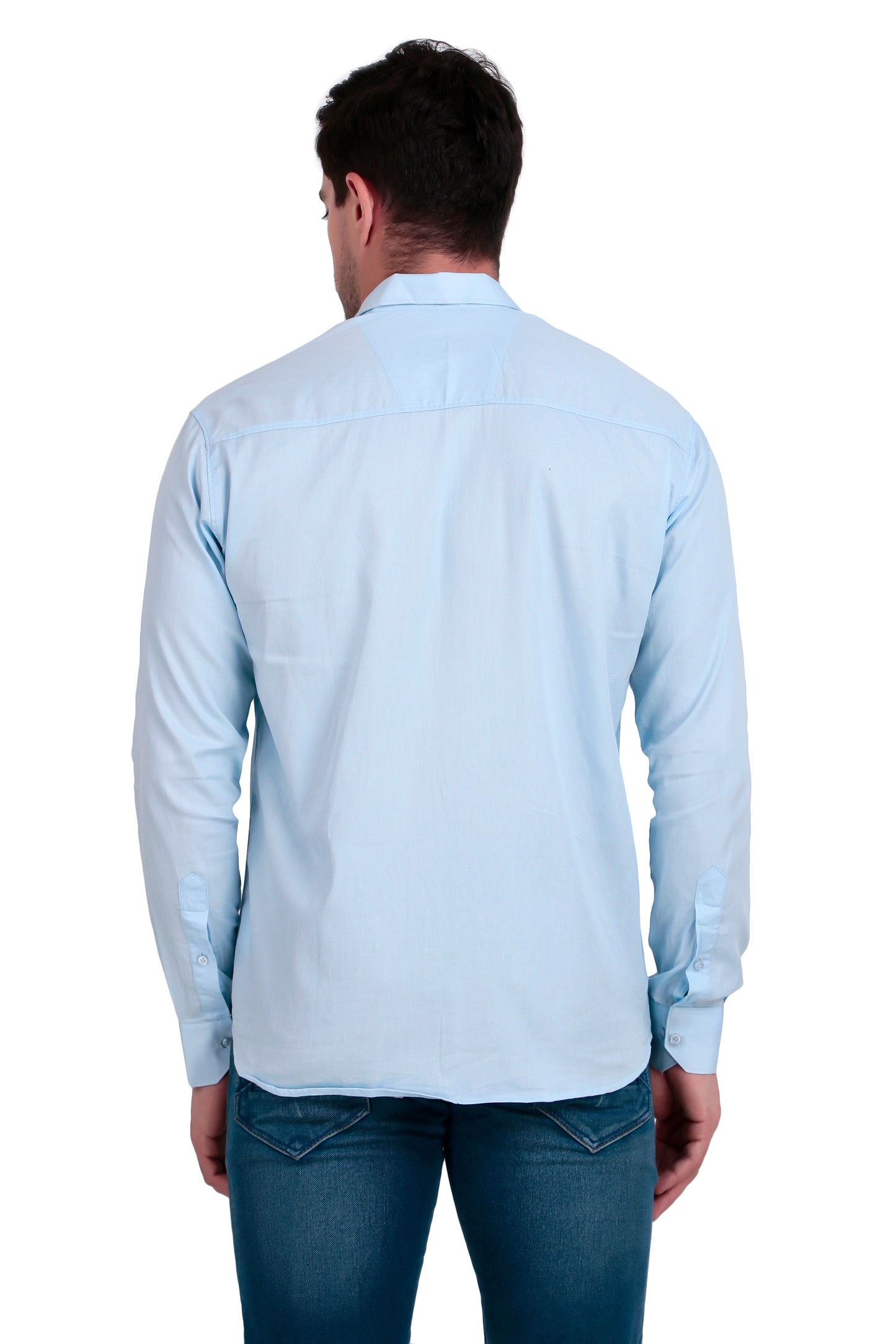 Men's Sky Blue Cotton Twill Shirt