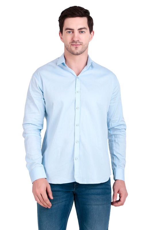Men's Sky Blue Cotton Twill Shirt