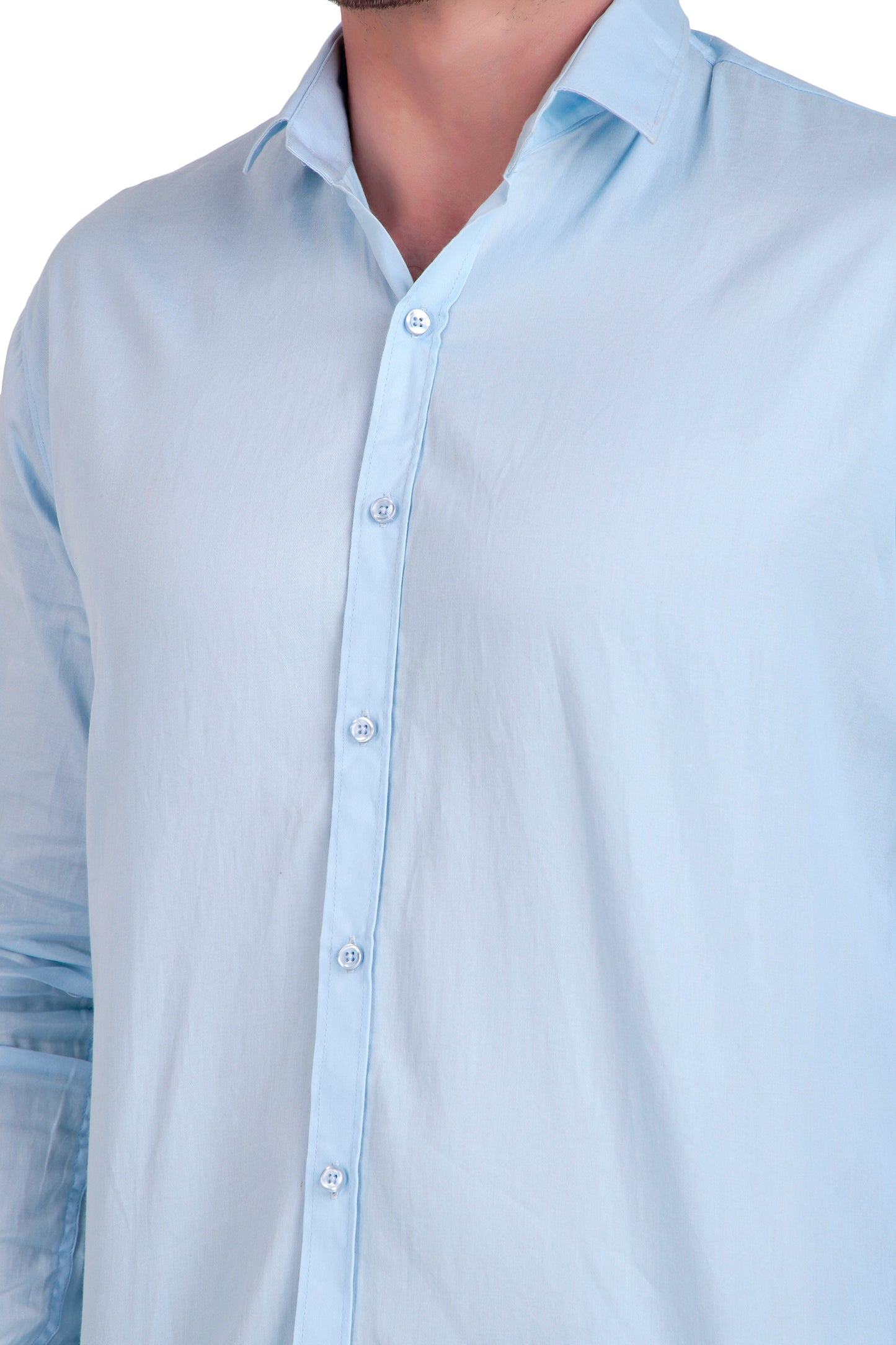 Men's Sky Blue Cotton Twill Shirt