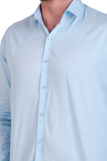 Men's Sky Blue Cotton Twill Shirt